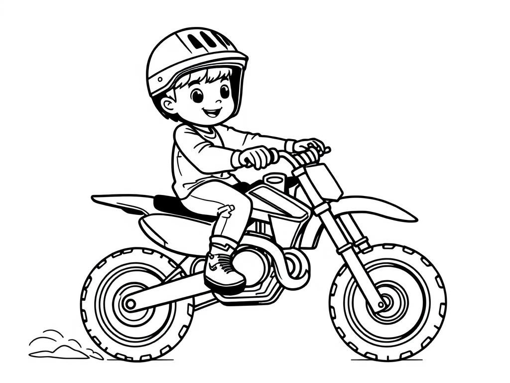 Dirt Bike Rider Coloring Page