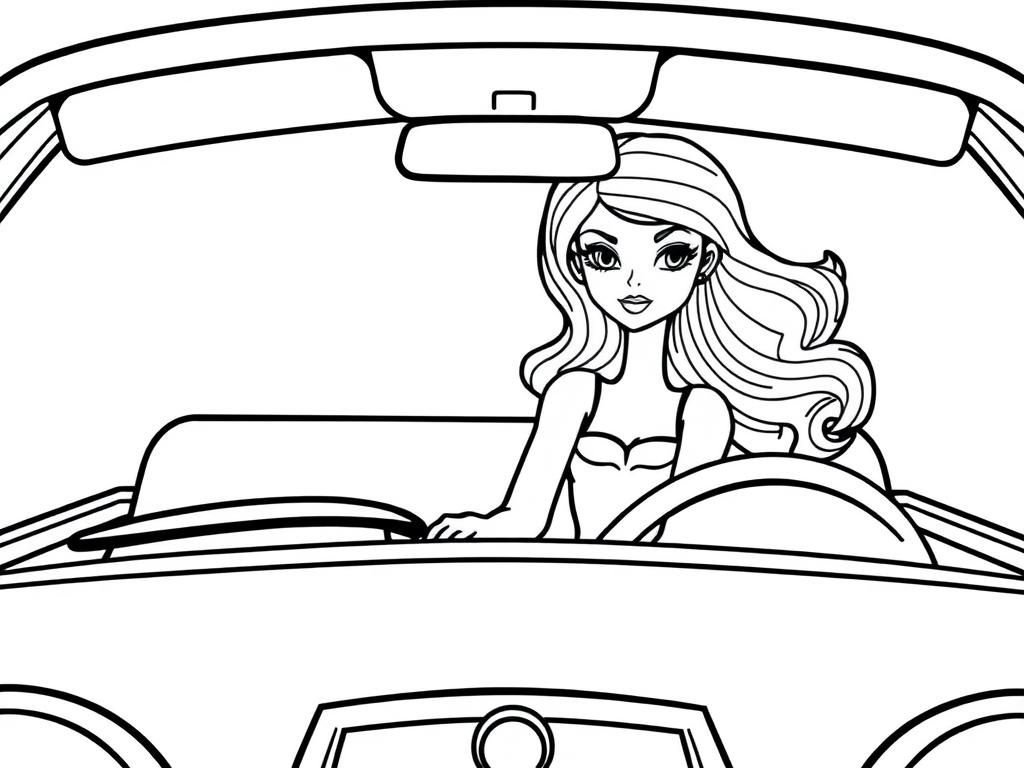 Preview of A bratz doll in a car