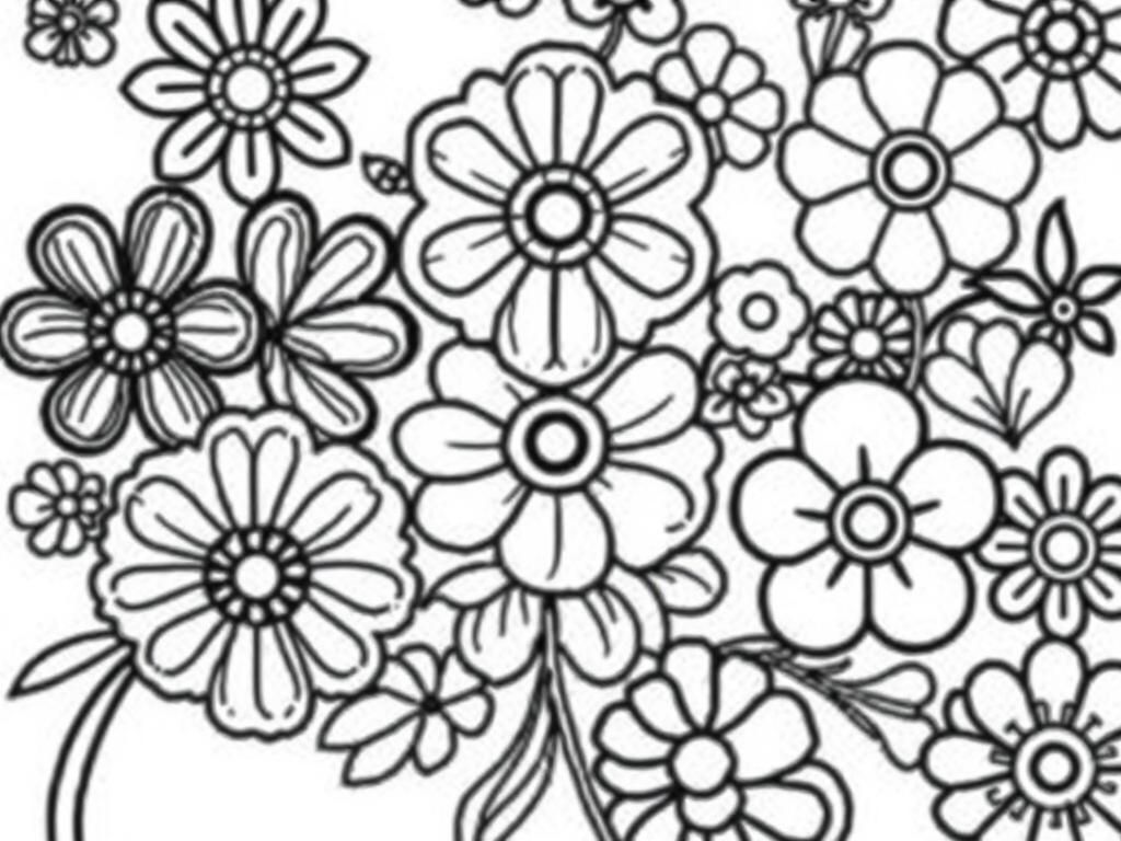 Coloring Page of Flowers