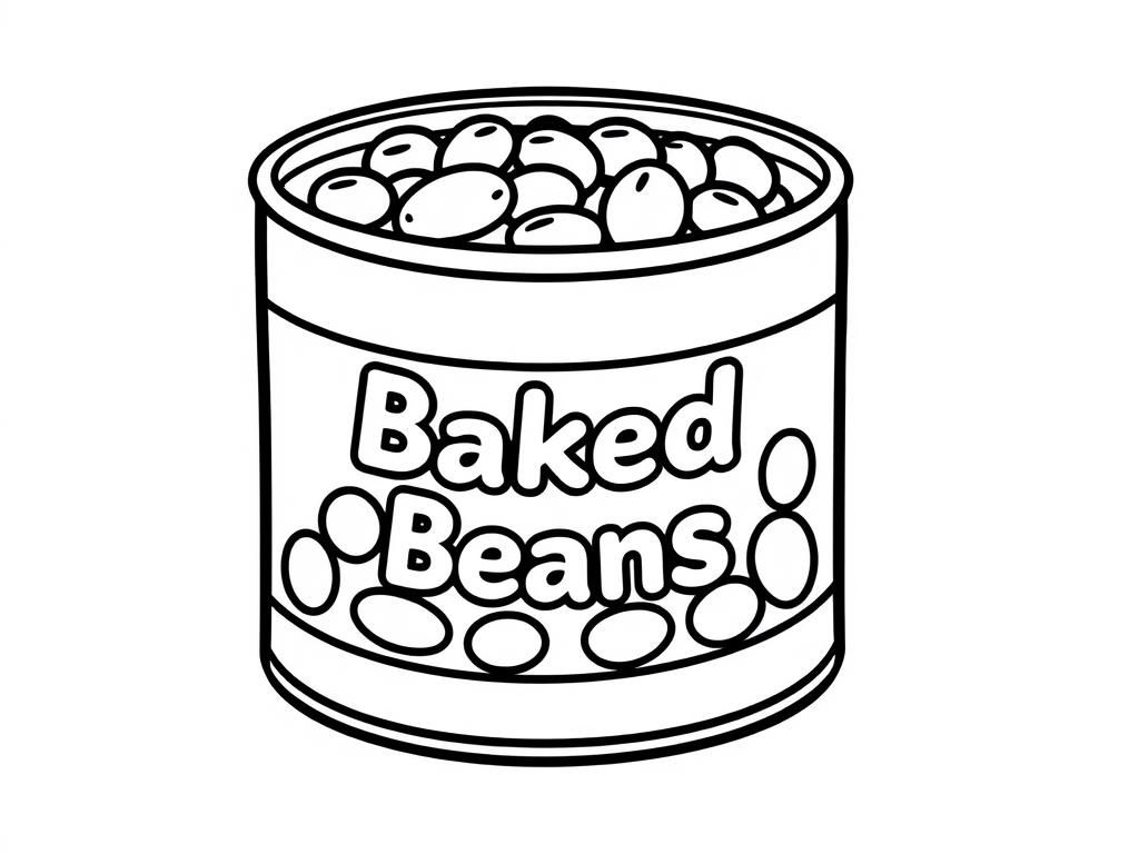 Kleurplaat Gebakken Bonen