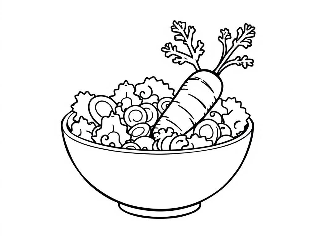 Vegetable Salad Coloring Page