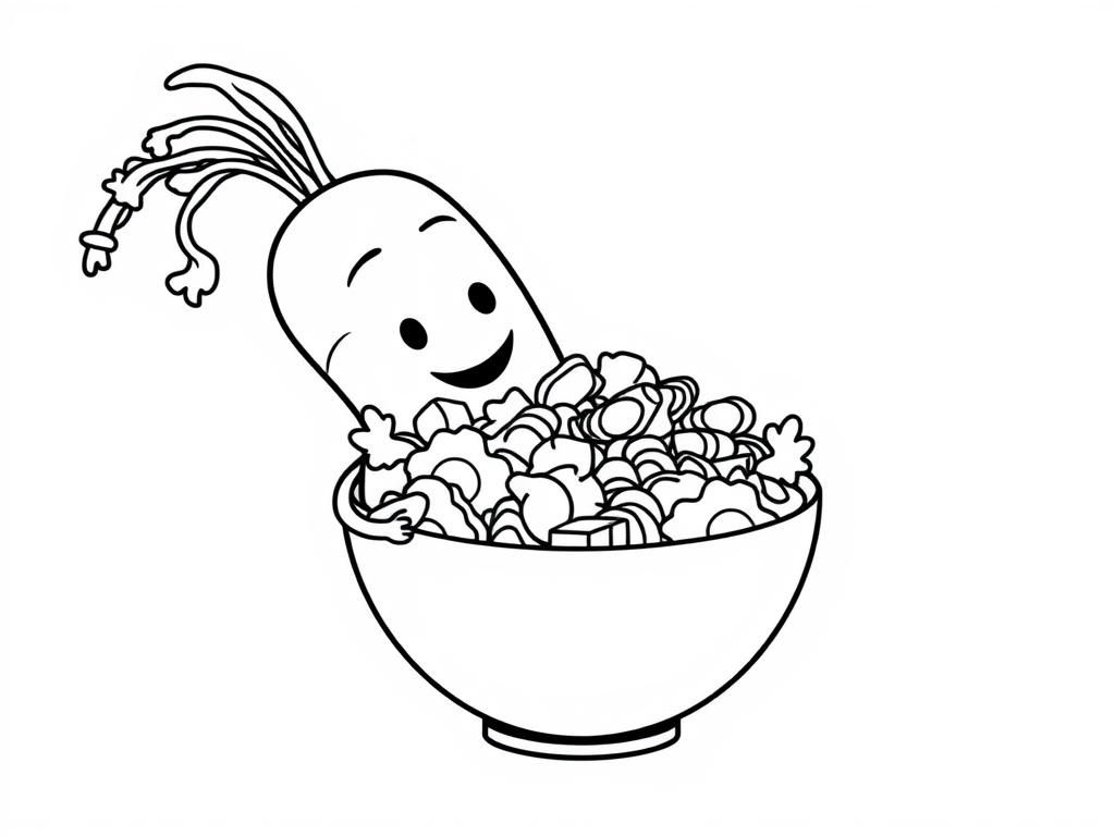 Smiling Turnip Coloring Page