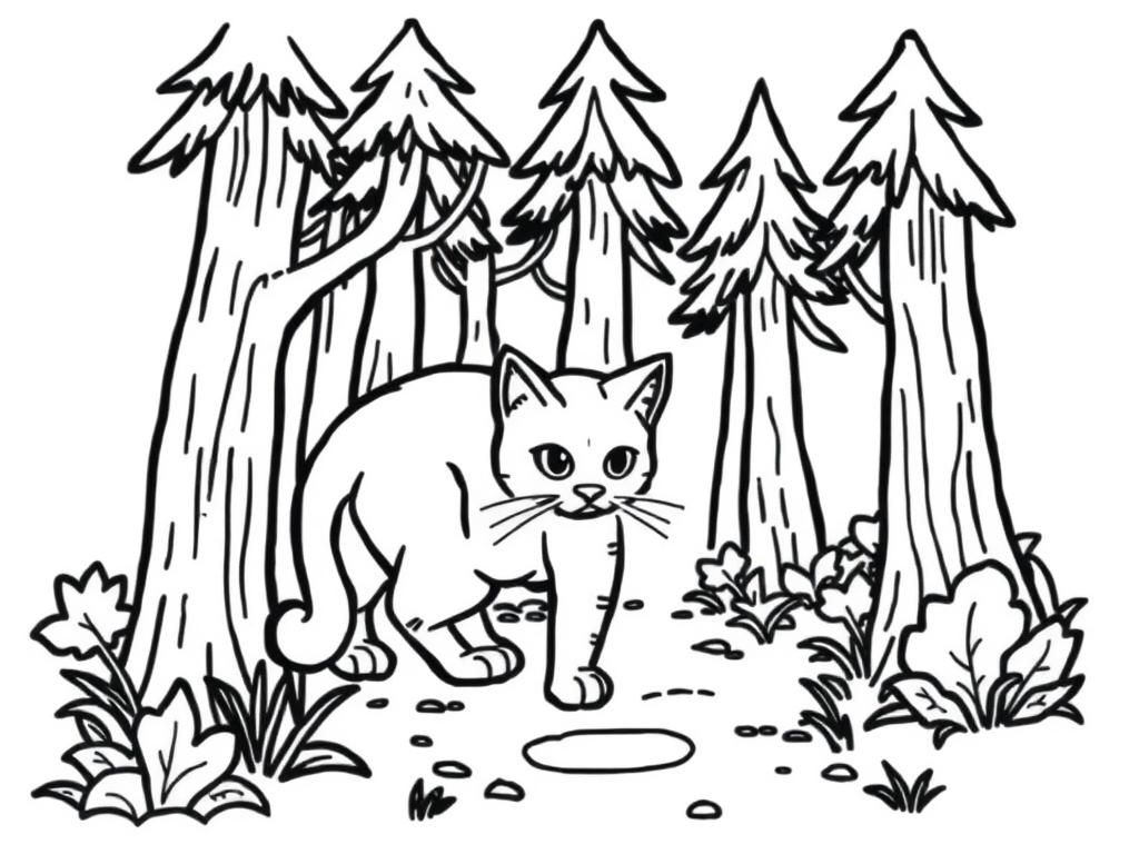 Preview of A cat exploring a forest