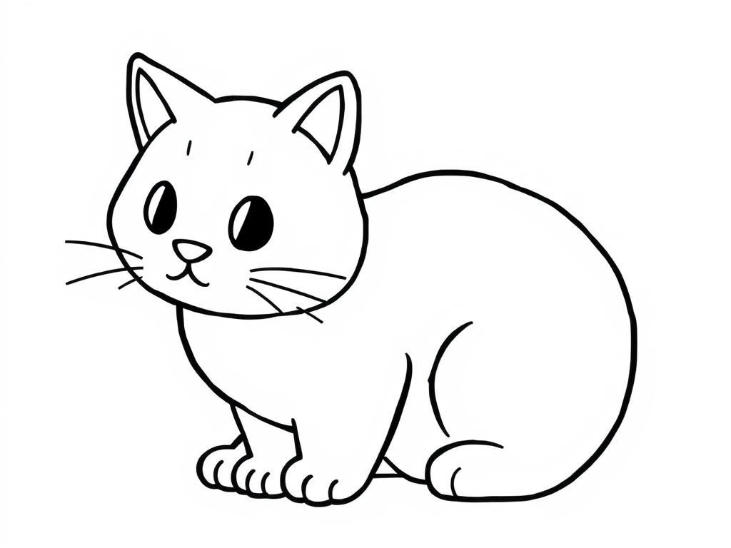 a cat made from mashmallow - Free Printable Coloring Page