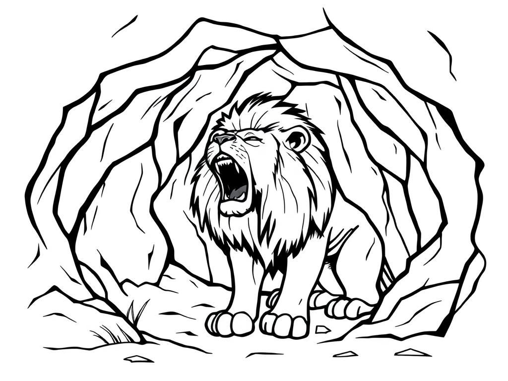 Roaring Lion Coloring Page