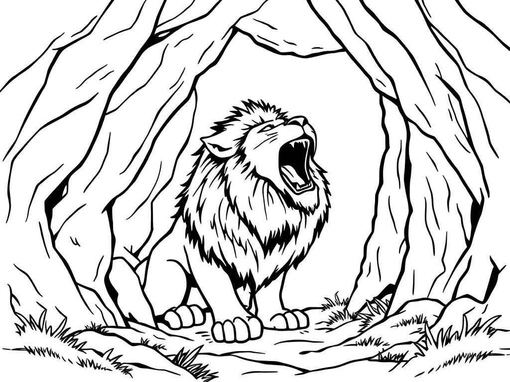 Roaring Lion Coloring Page