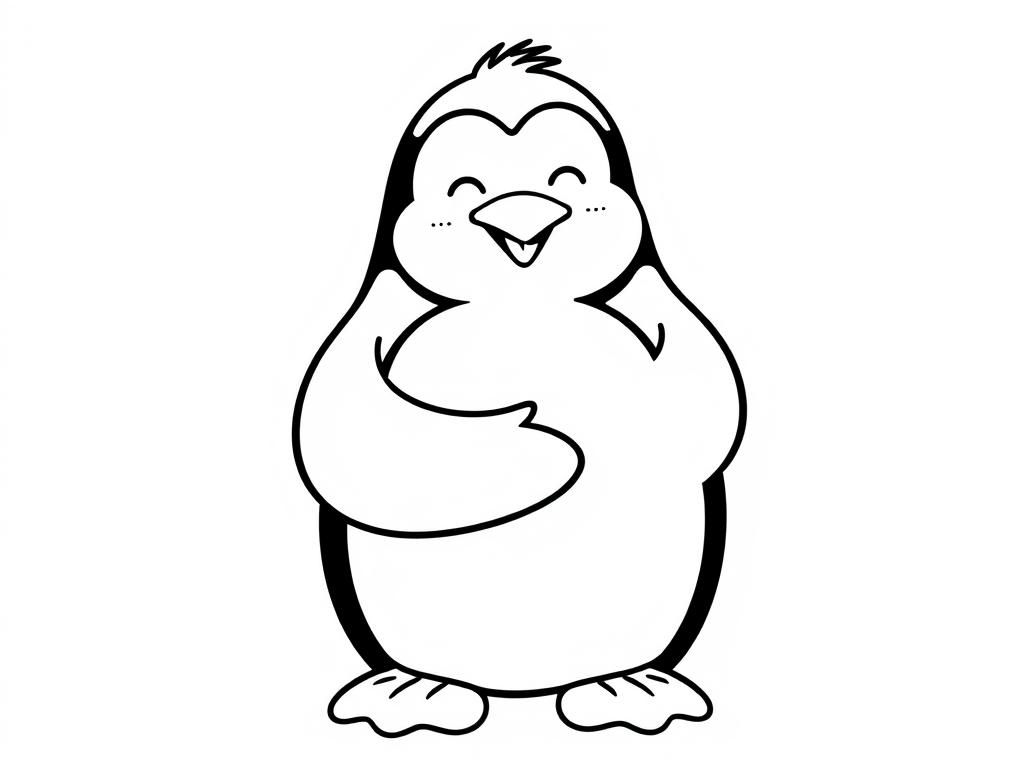 Preview of A cheerful penguin hugging