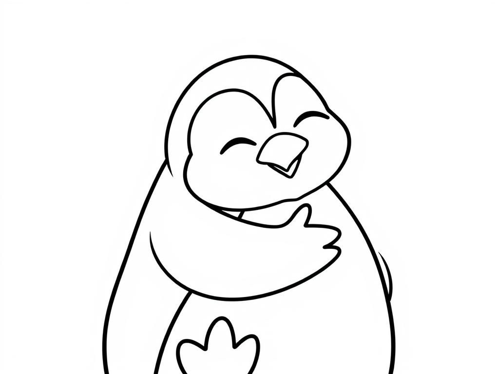 Adorable Penguin Coloring Page