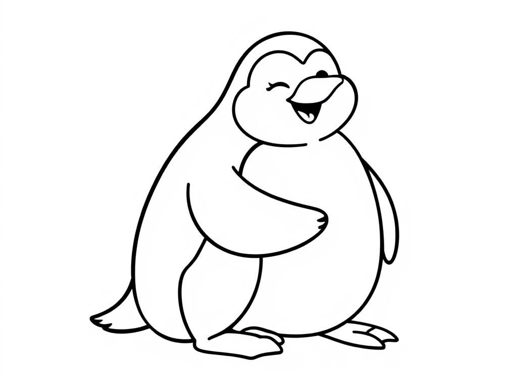 Preview of A cheerful penguin hugging