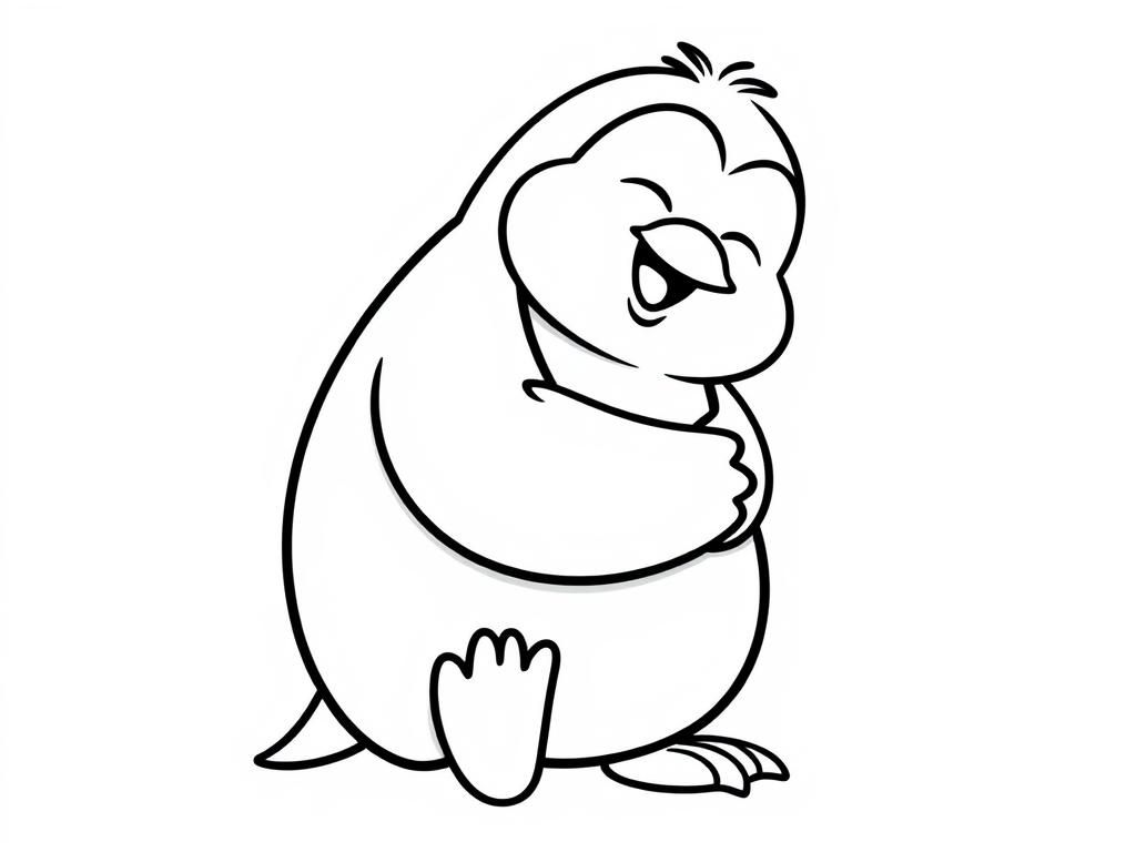 Preview of A cheerful penguin hugging himself