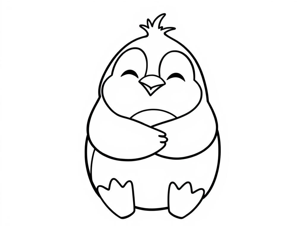 Adorable Penguin Coloring Page