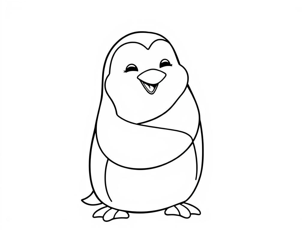 Preview of A cheerful penguin hugging himself number 2