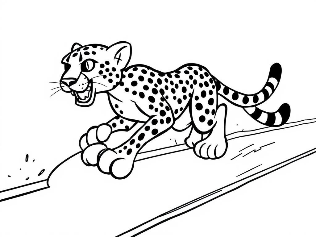 Preview of A cheetah running on a Mario kart track