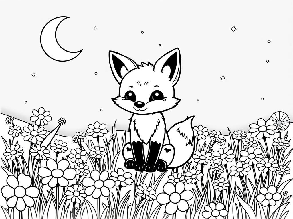Cartoon Fox Coloring Page