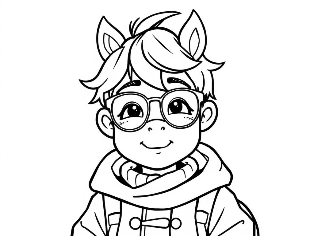 A Chinese boy named pony with glasses
