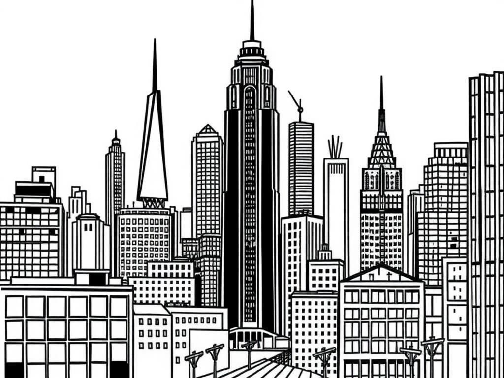 Cityscape Coloring Page