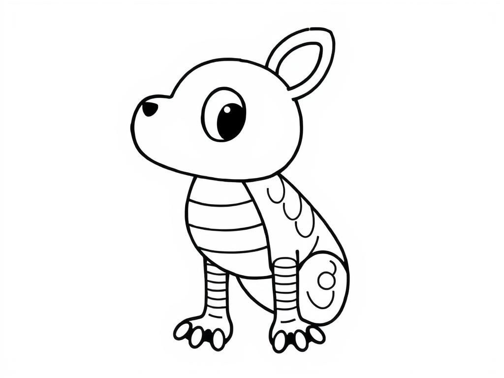 Cute Cartoon Dinosaur Coloring Page