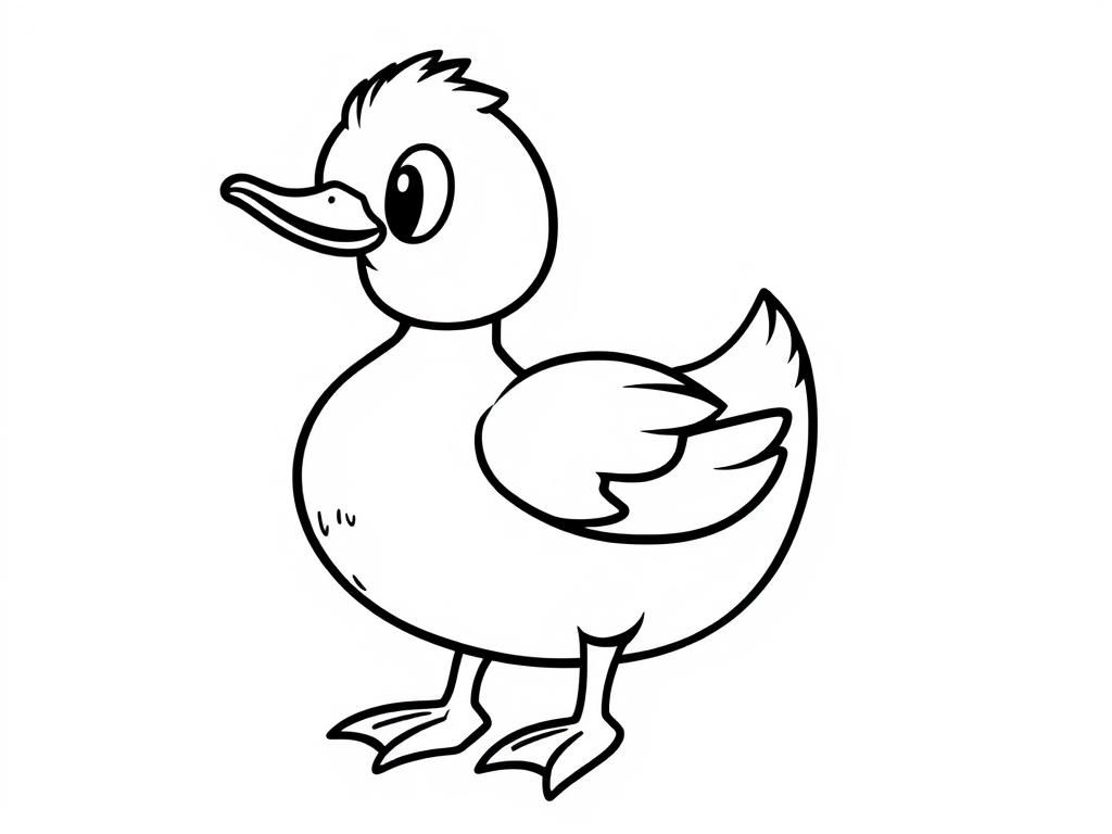 Cute Duck Coloring Page