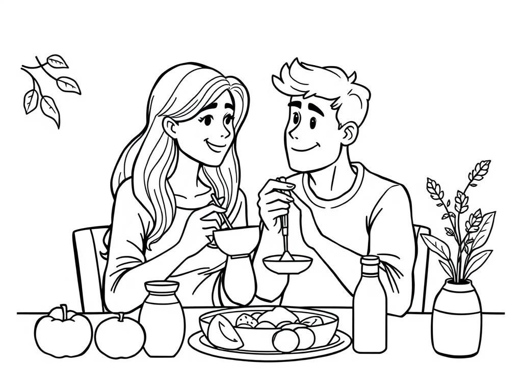 Preview of A couple having breakfast together