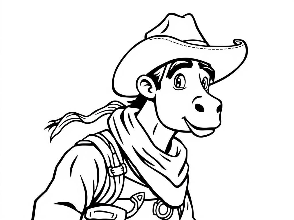 Cowboy Dinosaur Coloring Page