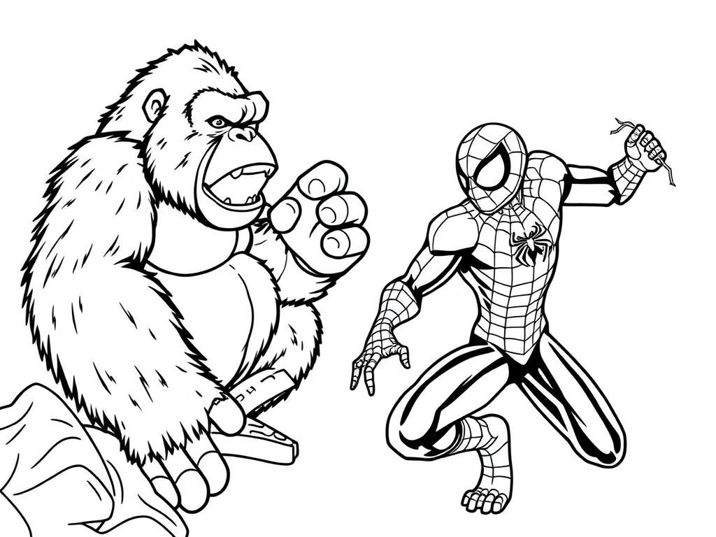 A cpbinatipn between King Kong and spiderman