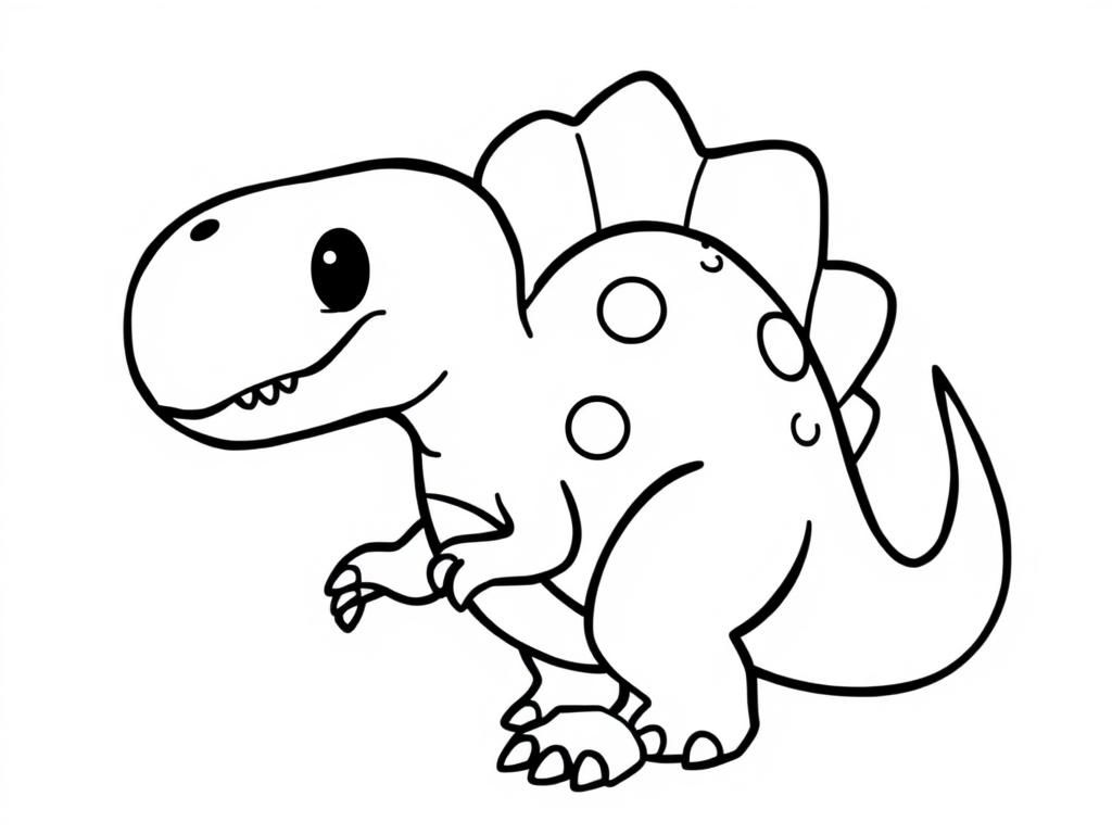 Cute Dinosaur Coloring Page