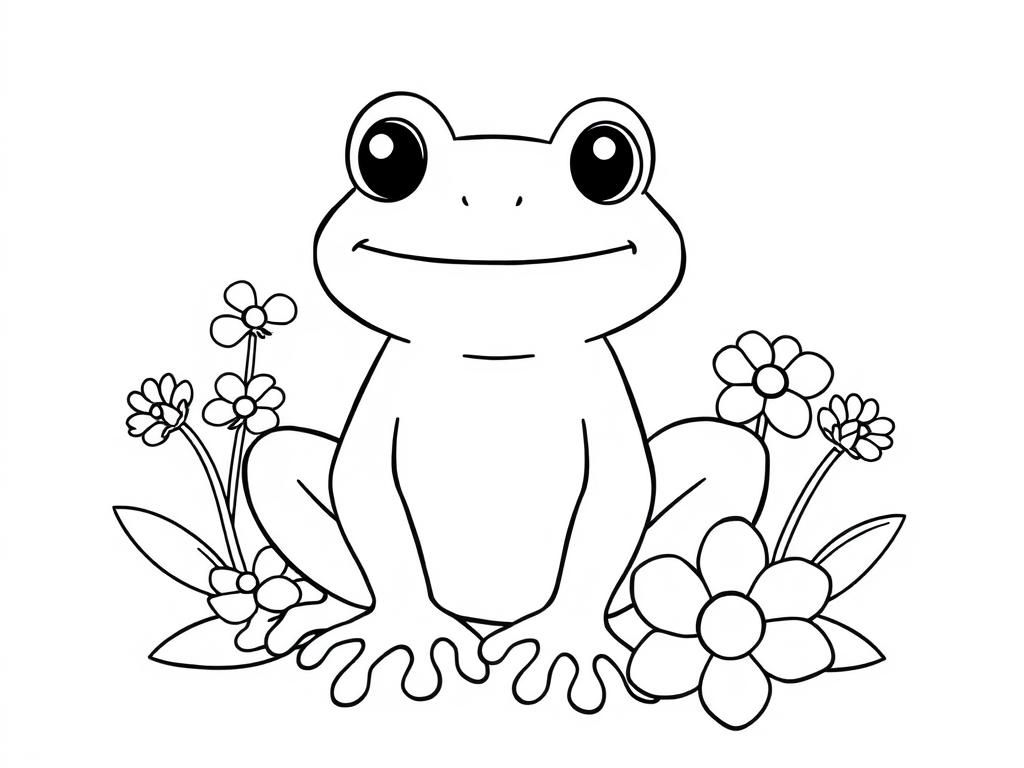 Cartoon Frog Coloring Page