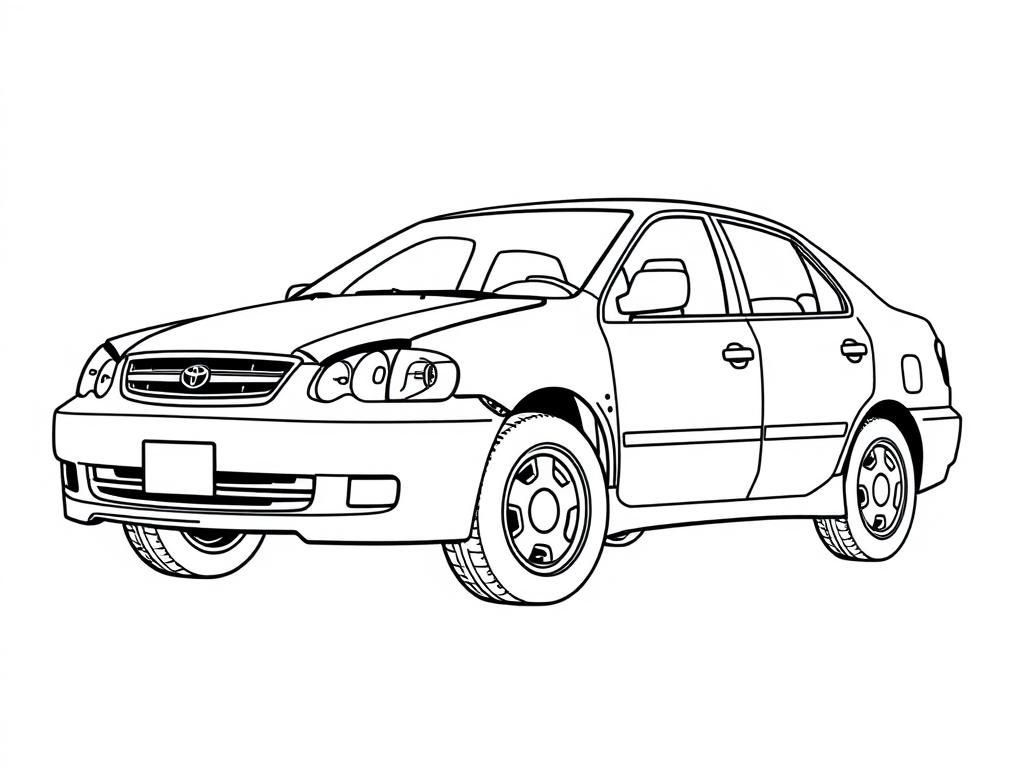 Toyota Corolla Coloring Page for Kids