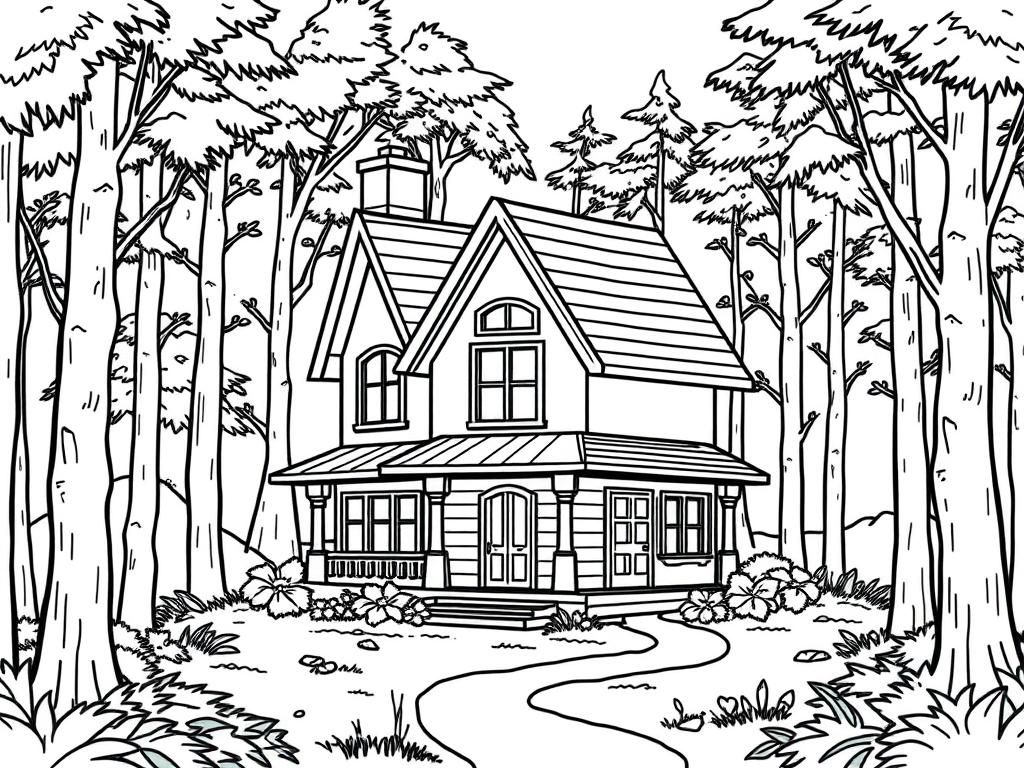 Preview of a detailed house in the middle of the woods