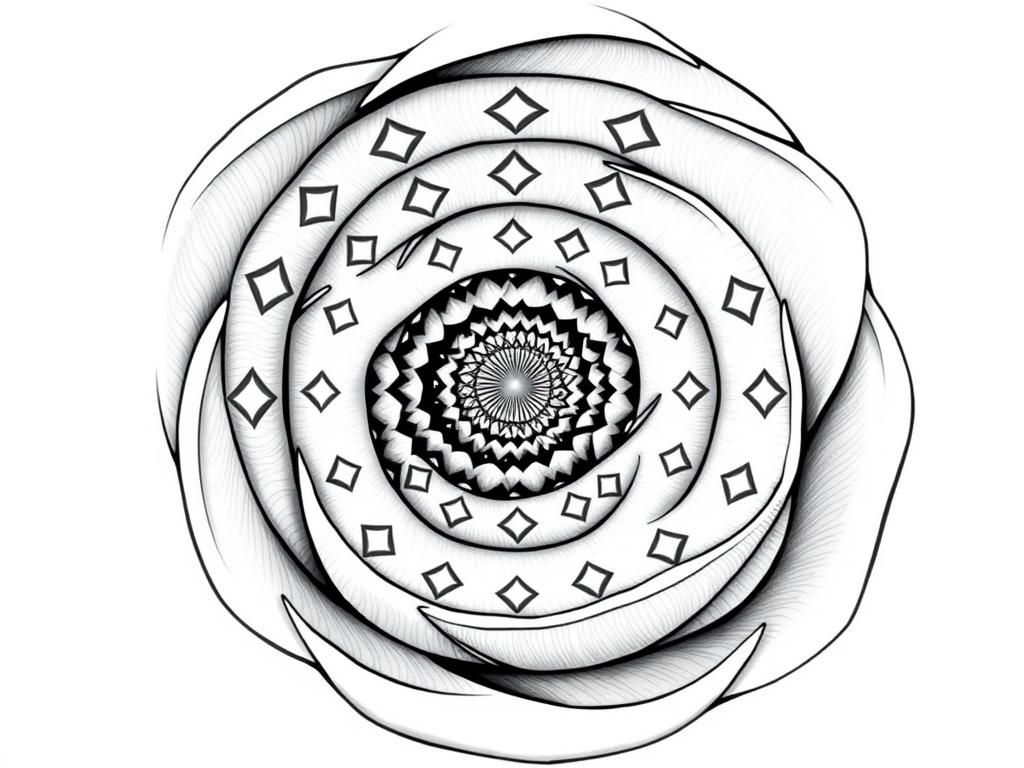 Spiral Mandala Coloring Page