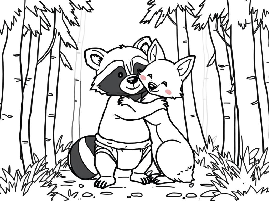 Raccoon Coloring Page