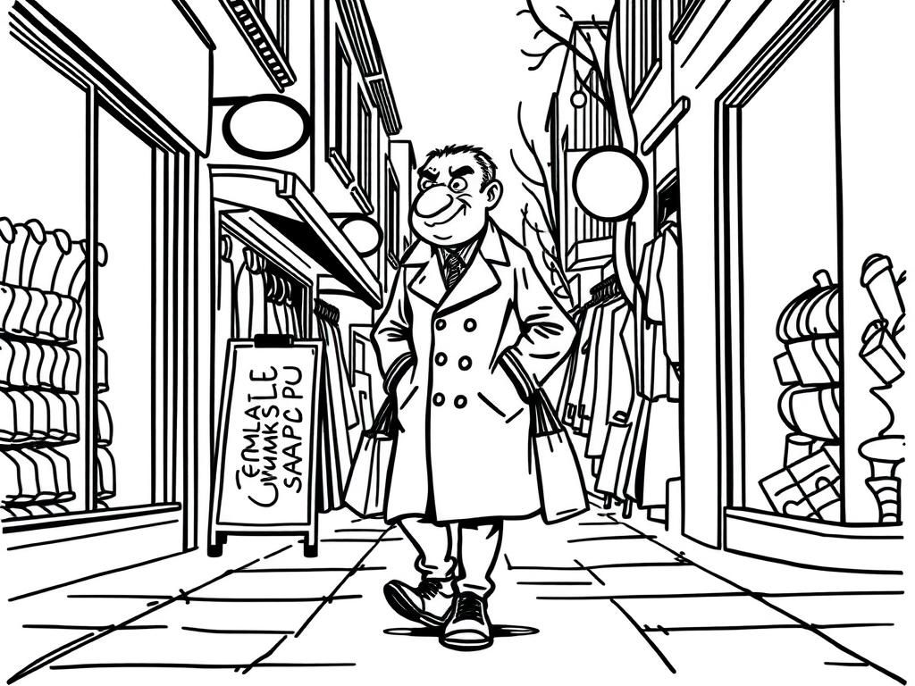 Man in City Street Coloring Page