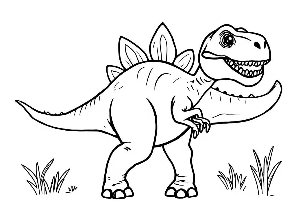 A dinosaur - Free Printable Coloring Page