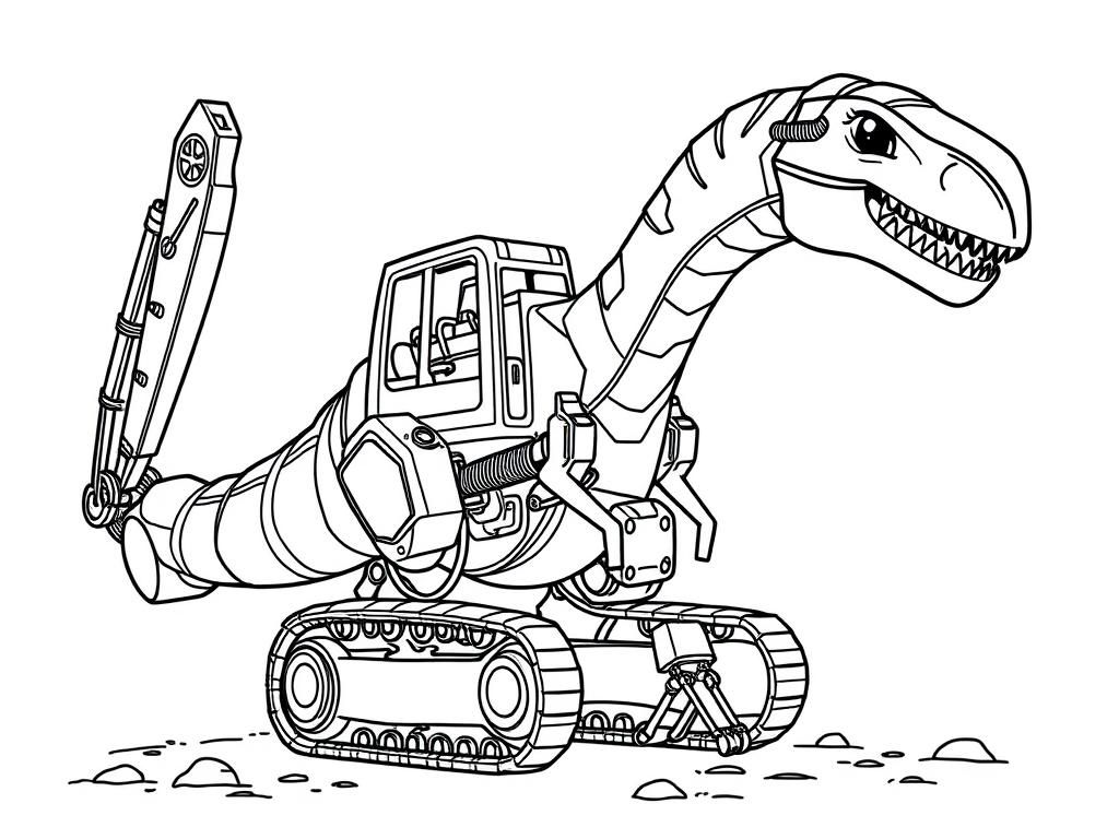 Preview of a dinosaur excavator hybrid machine animal