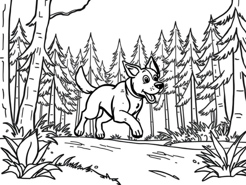 Preview of A dog running in the forest