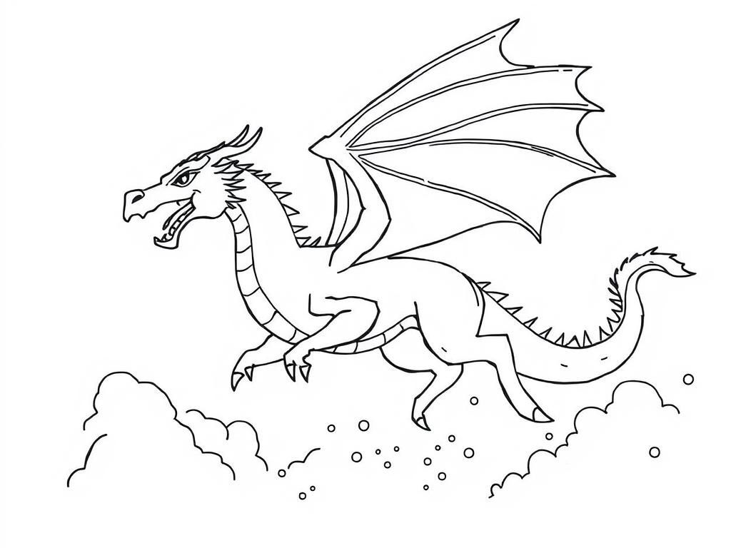 Flying Dragon Coloring Page