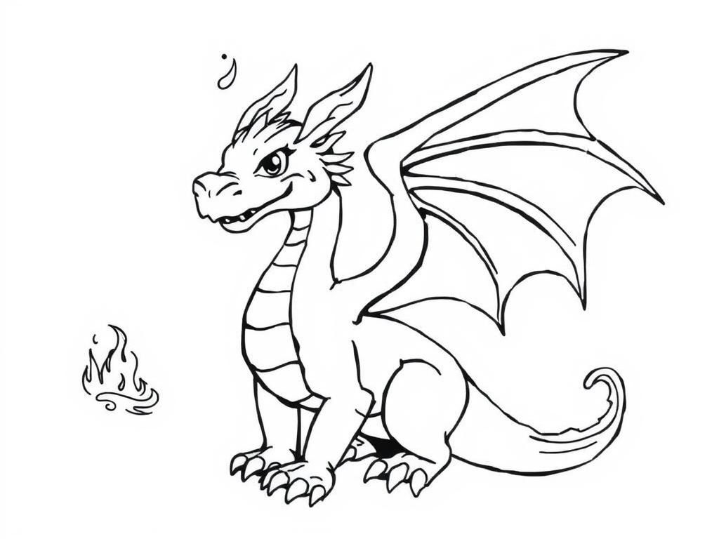 Friendly Dragon Coloring Page