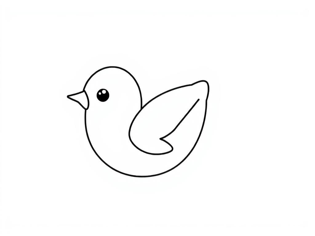 Cute Bird Coloring Page