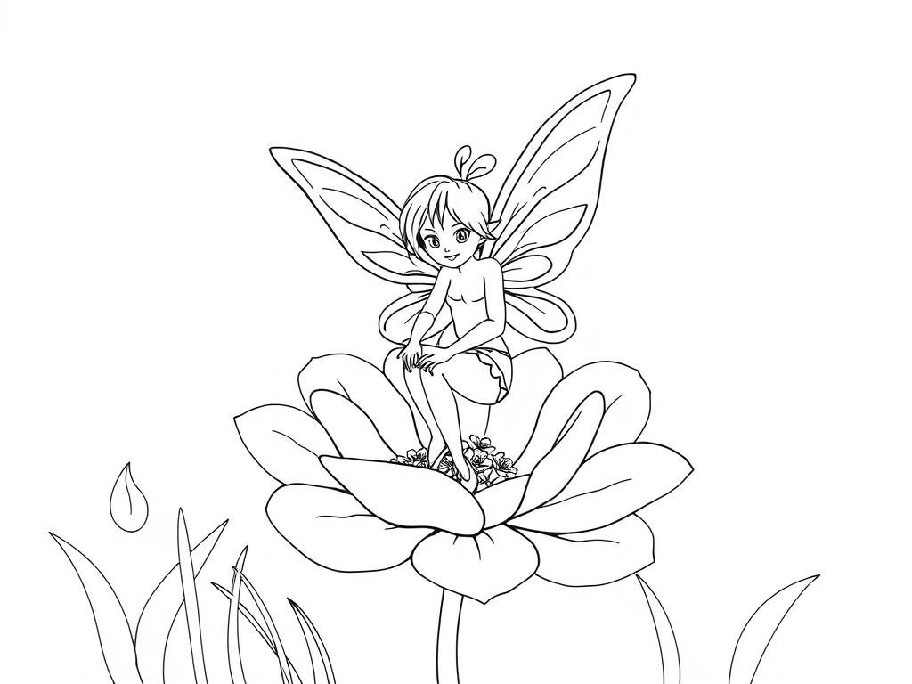 a fairy sitting on a flower