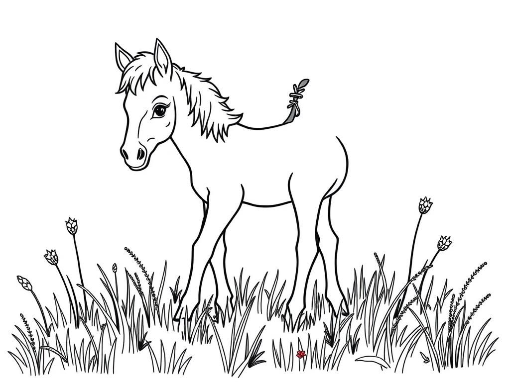 Preview of A foal in a meadow