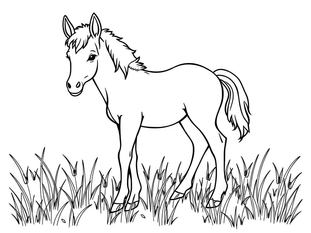 Preview of A foal in a meadow