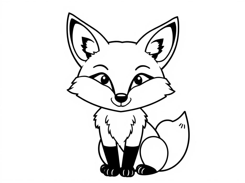 Cartoon Fox Coloring Page