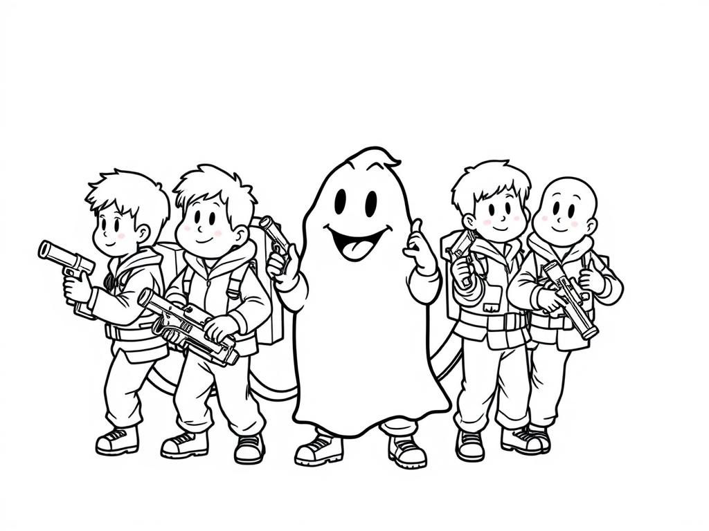 Ghostbusters Friends Coloring Page