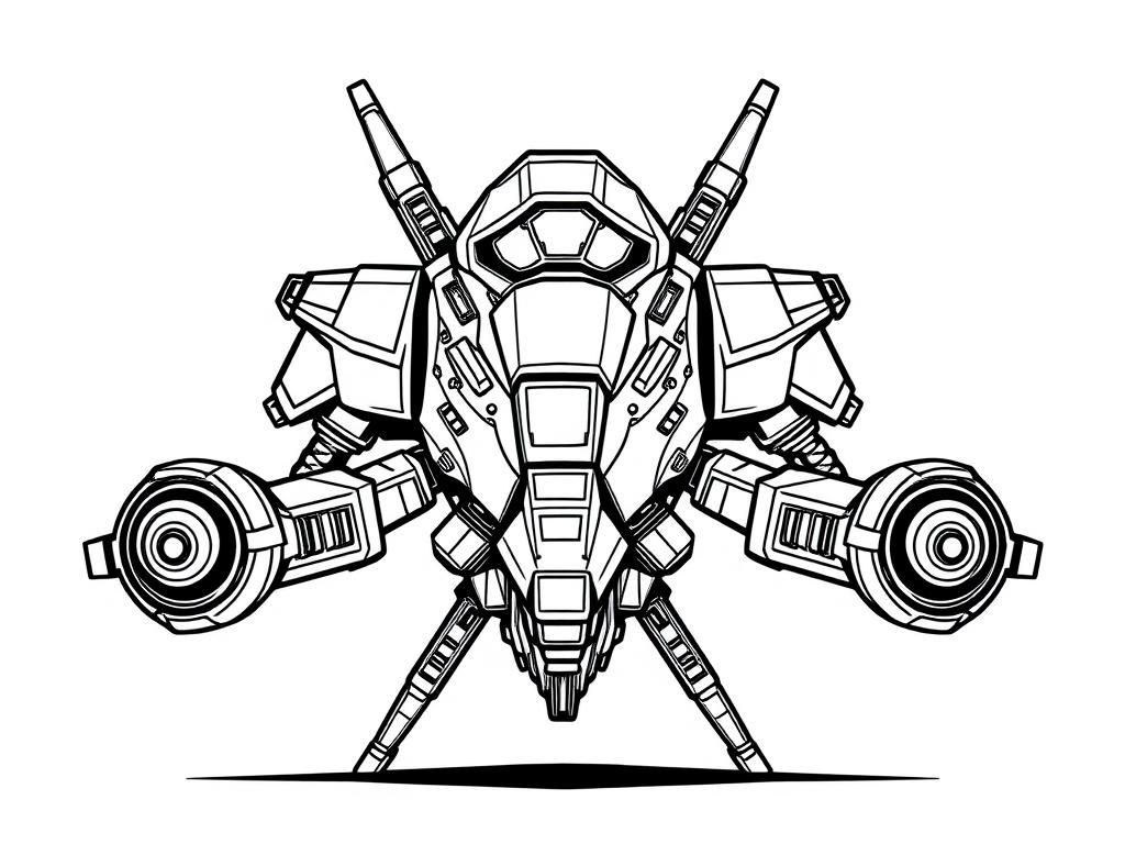 Futuristic Robot Coloring Page