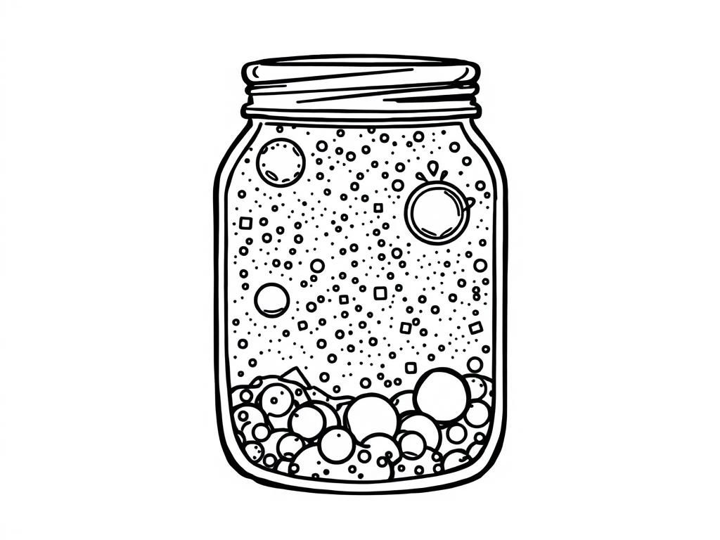 Mason Jar Bubbles Coloring Page for Kids