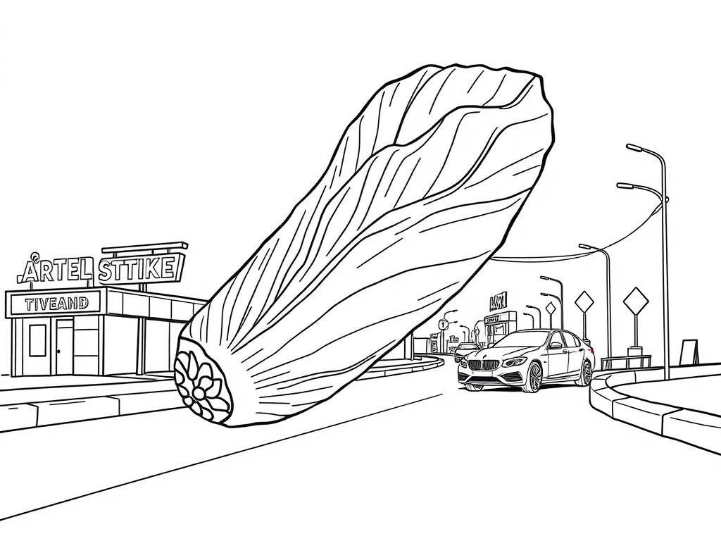 Giant Lettuce City Coloring Page