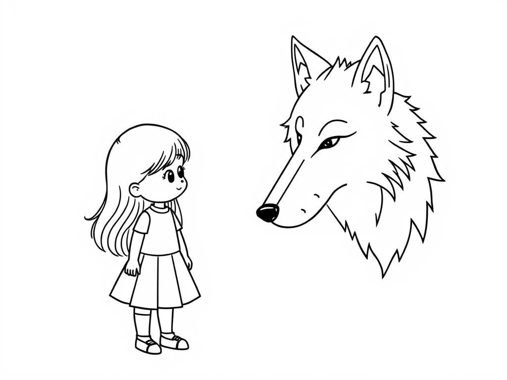 Preview of A girl and a wolf