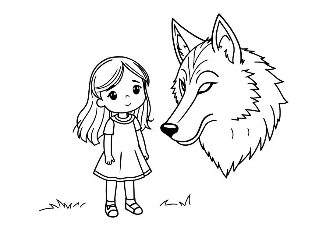 Preview of A girl and a wolf