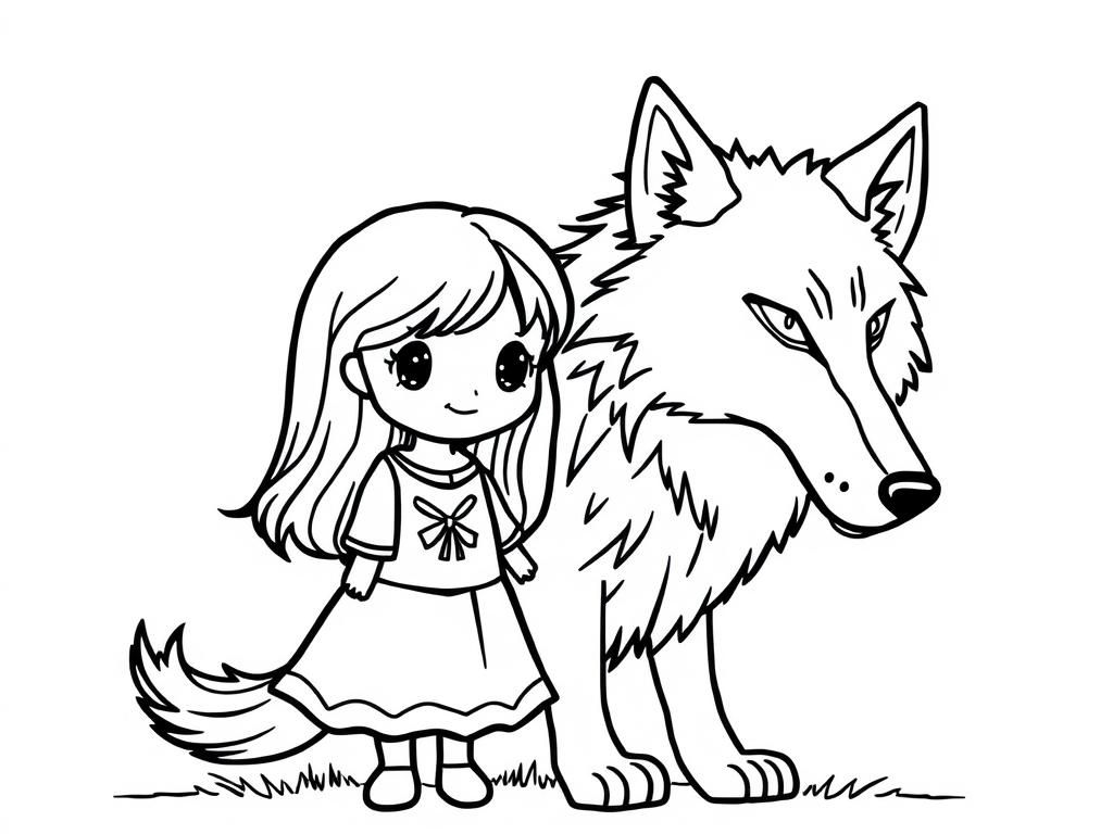 Preview of A girl and a wolf