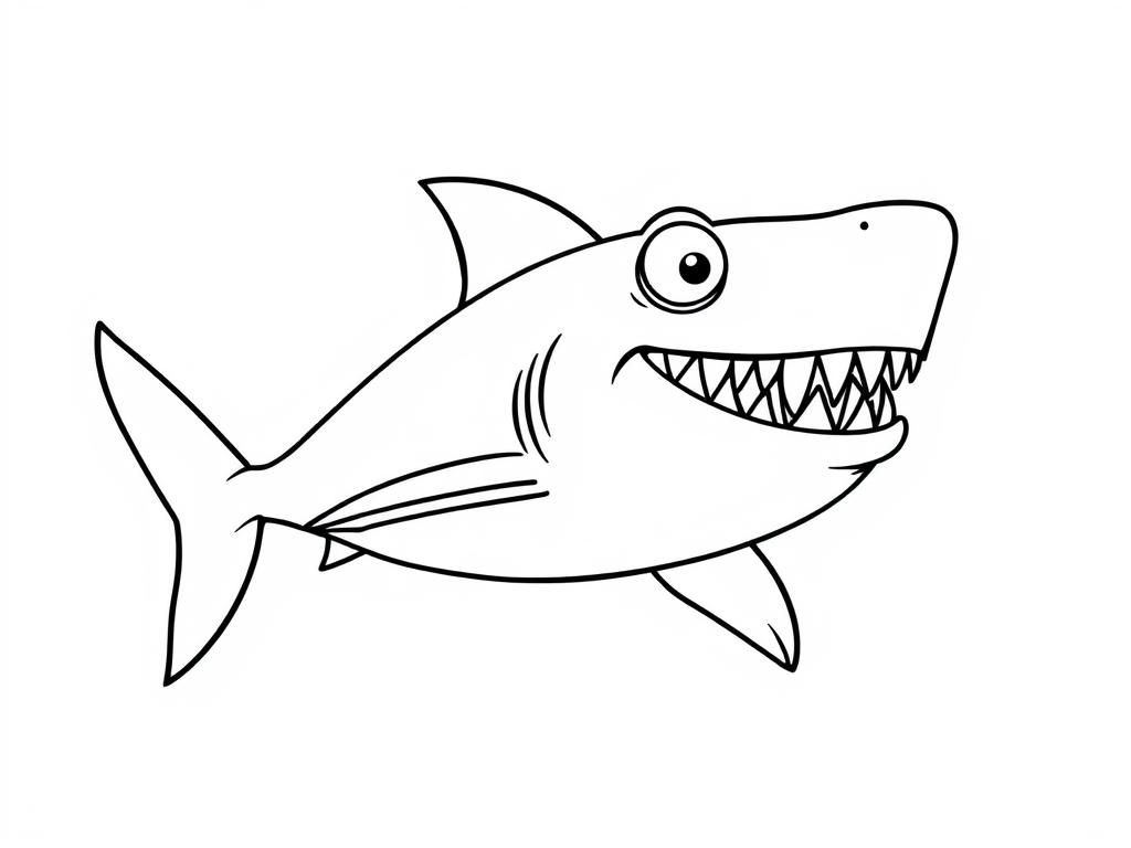 Kleurplaat van een haai